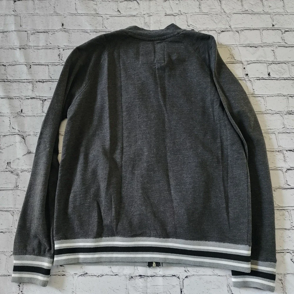 Bellagio Las Vegas Mens Gray Full Zip Varsity Track Jacket Size L 2013 Souvenir